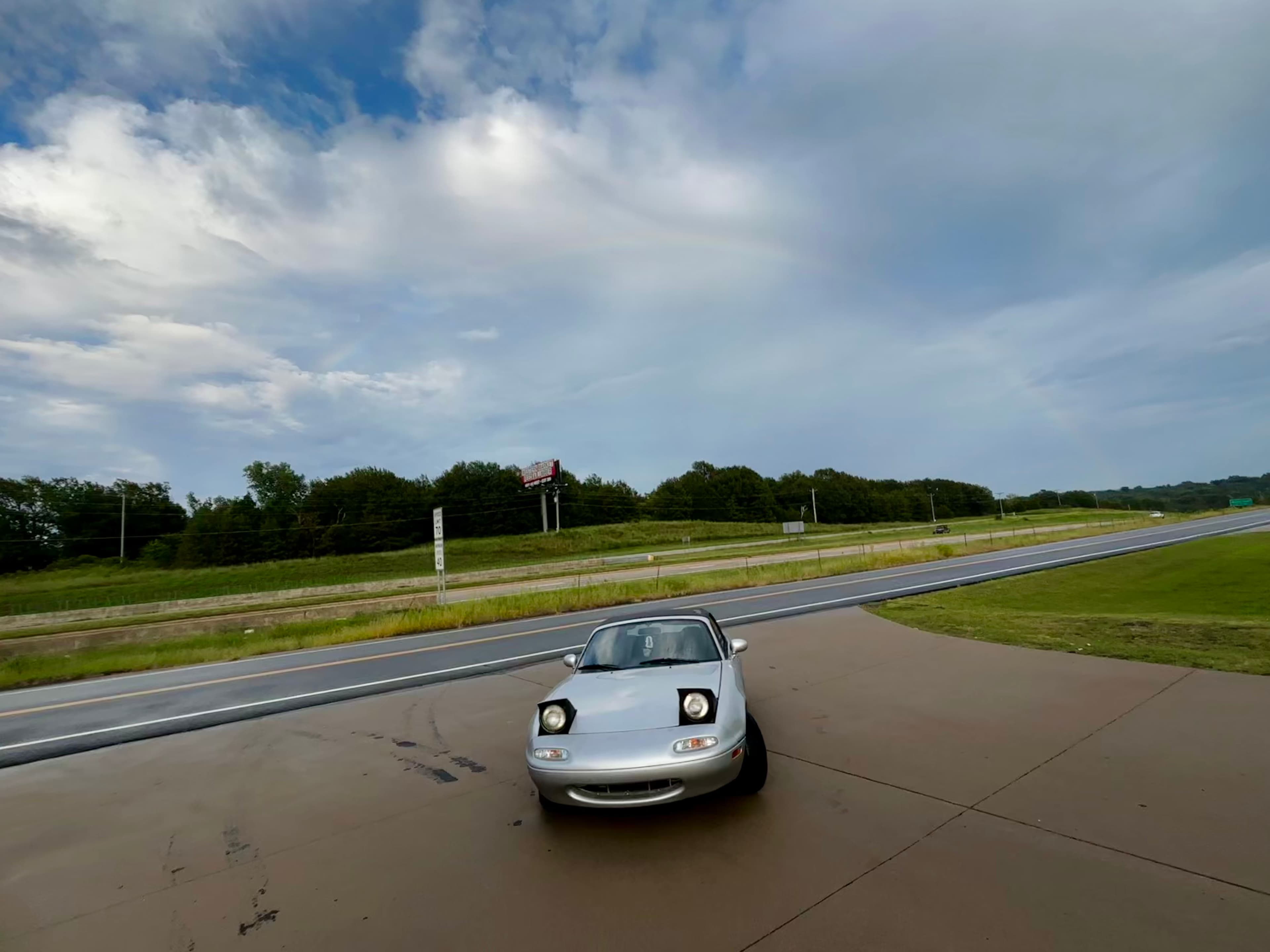 Under a very faint rainbow